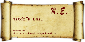 Miták Emil névjegykártya